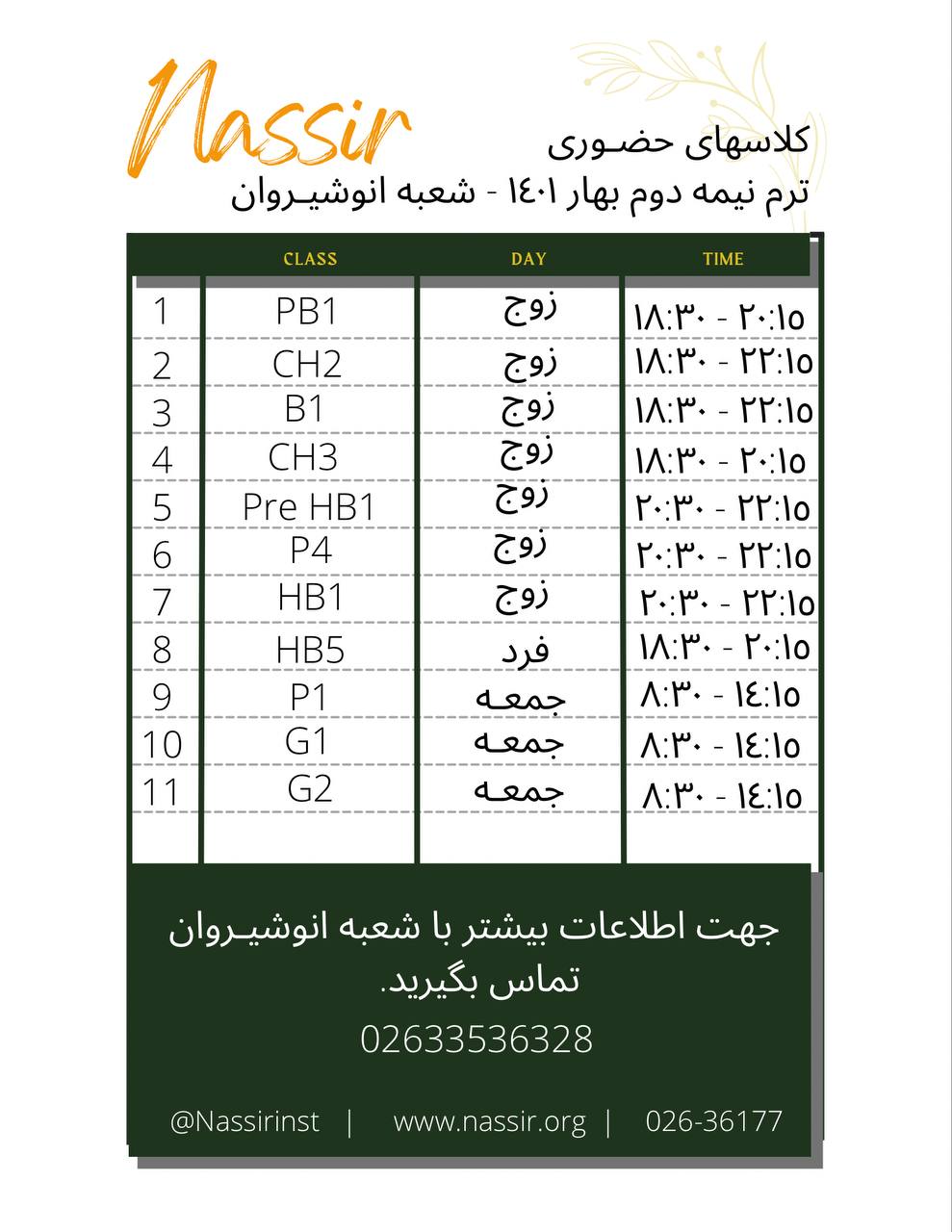 مؤسسات آنلاین و حضوری زبان نصیر