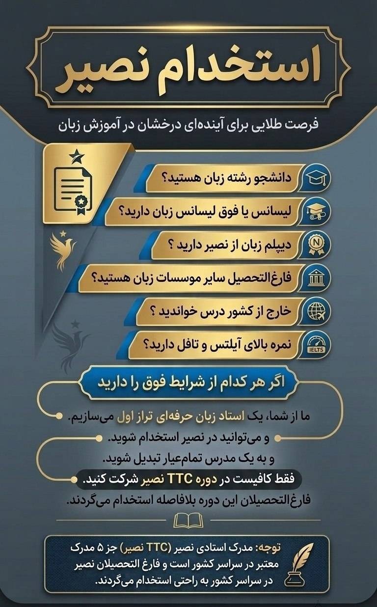 مؤسسات آنلاین و حضوری زبان نصیر