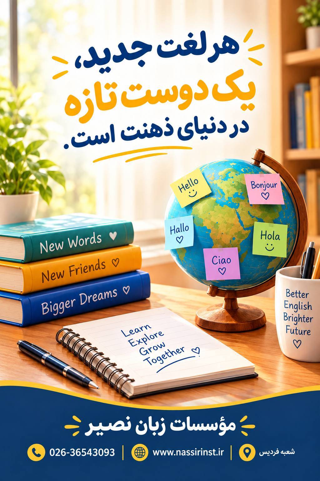مؤسسات آنلاین و حضوری زبان نصیر